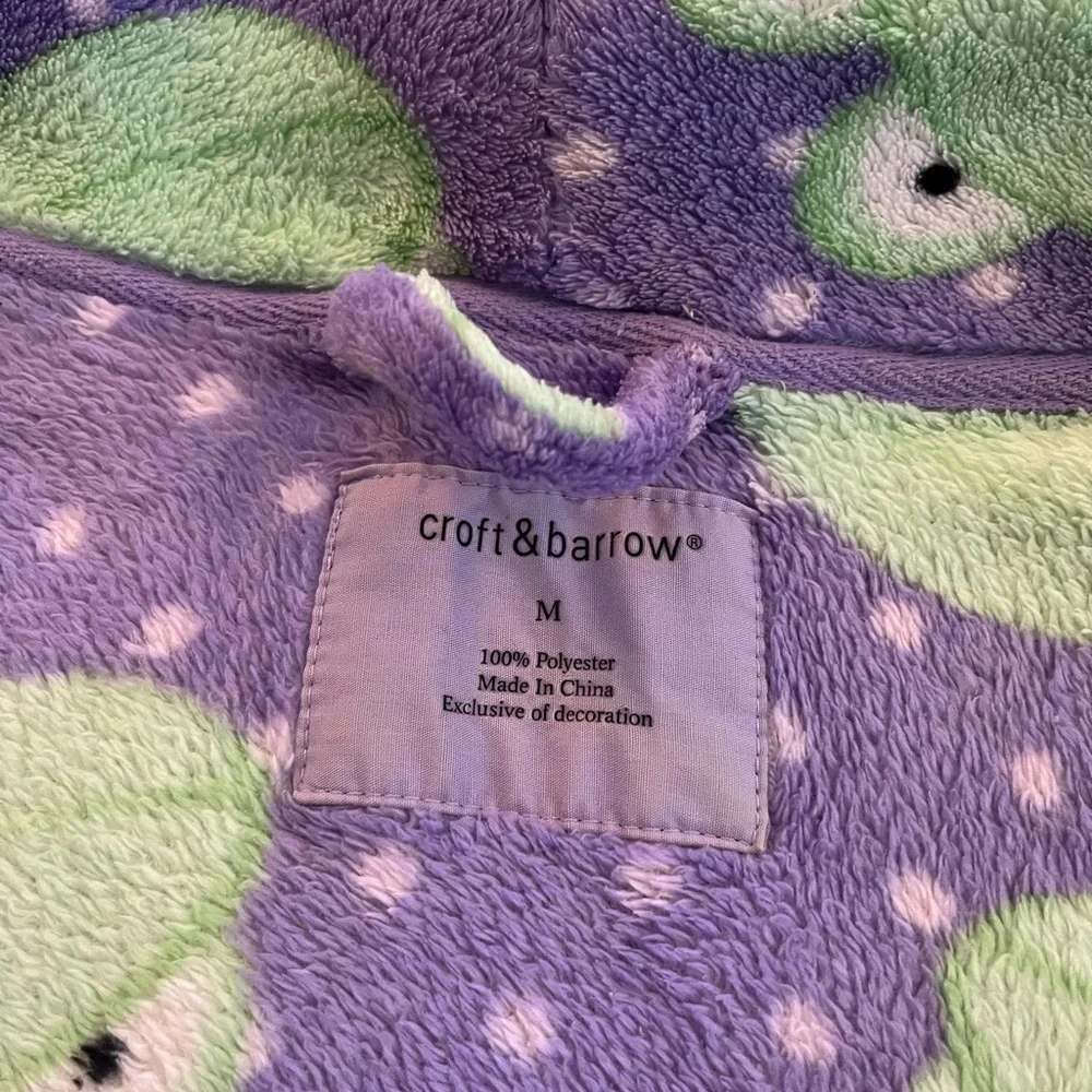 Croft & Barrow Purple Frog Print Women's Robe - Picture 2 of 7